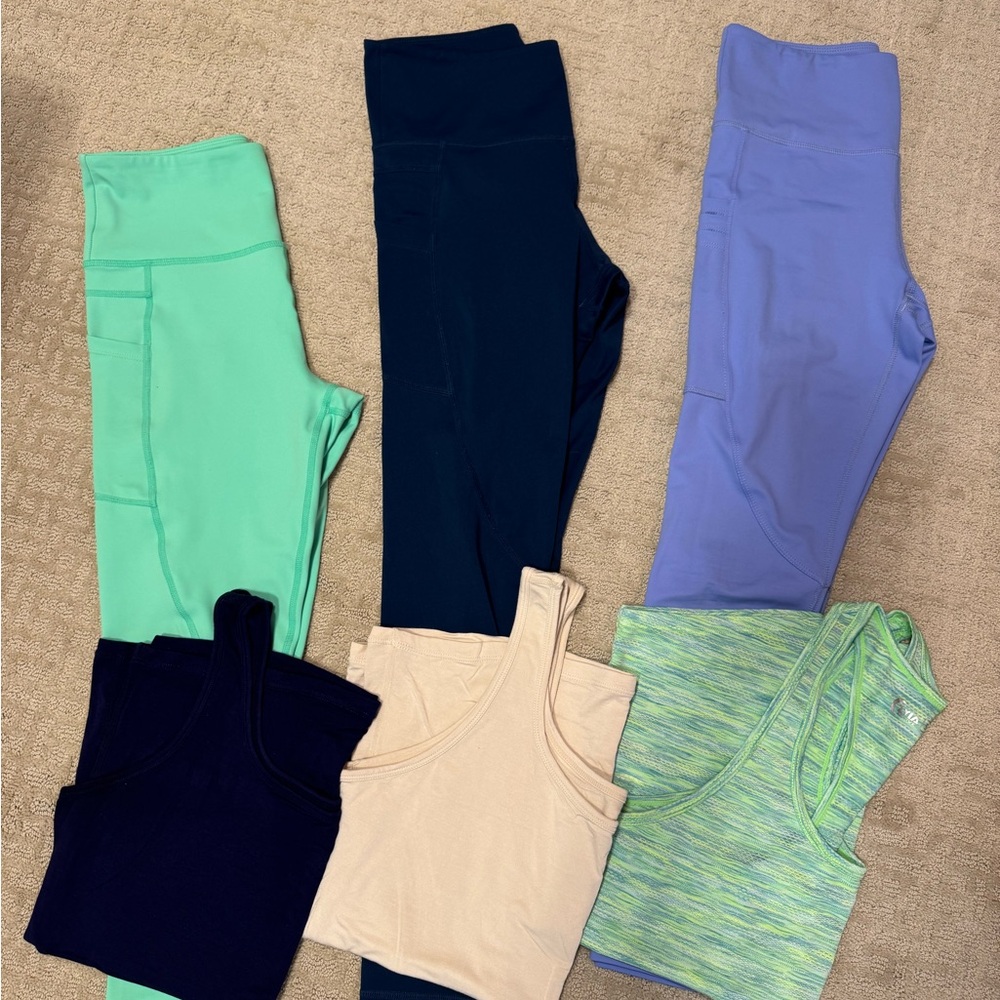 Zyia 7/8 inch leggings and tanks